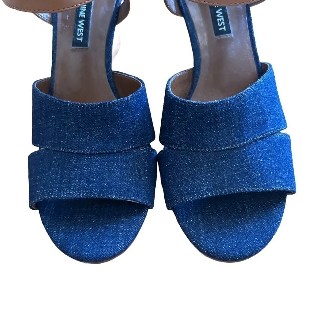 Nine West 3 Inch Heel, Open Toe Sandals. Size 8